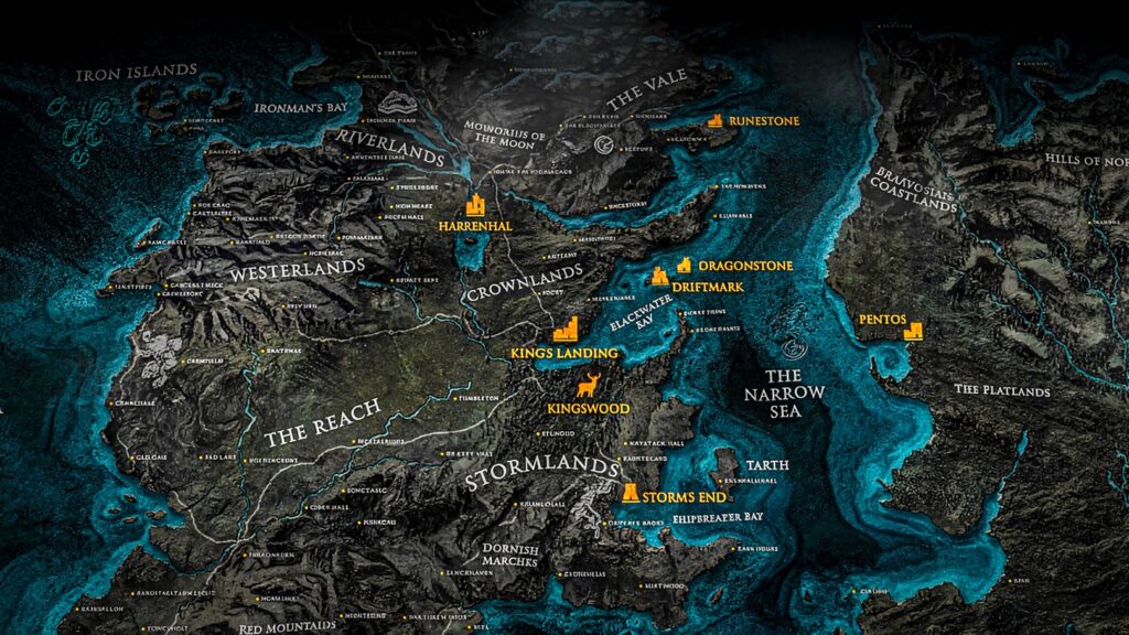 HBO estrena la temporada 3 de “La casa del dragón” con la guerra civil Targaryen en su punto más alto Mapa La Casa del Dragon HBO